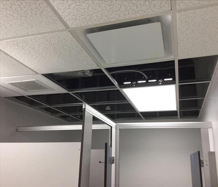 the ceiling has been cleared of hazardous debris and is clean