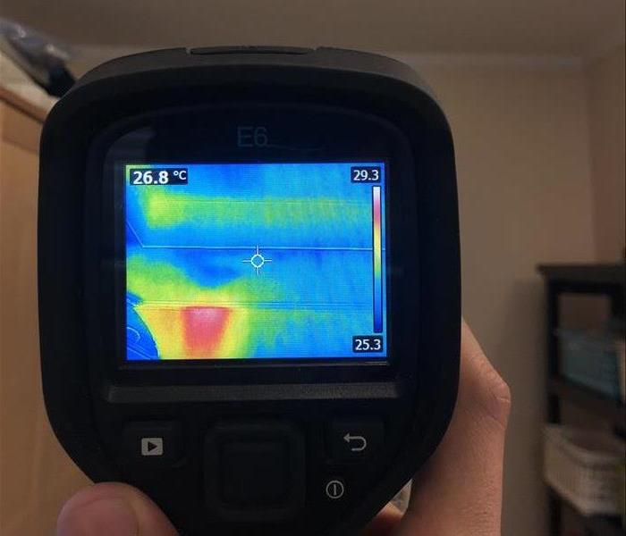 thermal camera pointing at a wall